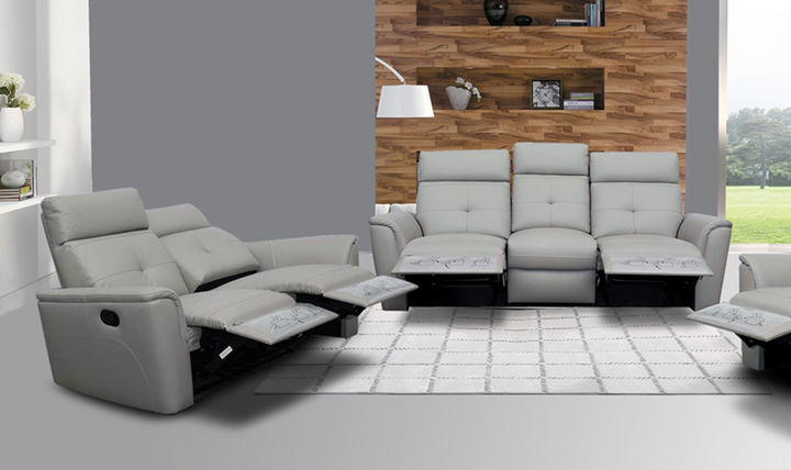 ESF Italia Adonis Leather Manual Recliner Living Room Set- Jennifer Furniture