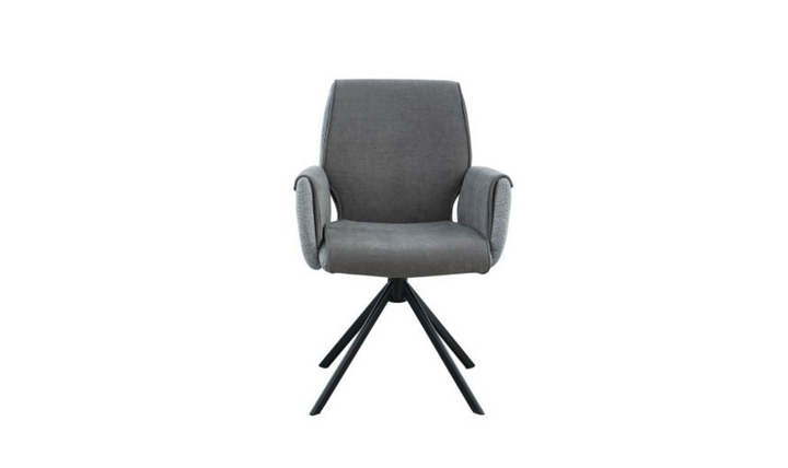 Soho Swivel Base Dining Chair In Gray- Jennifer Furniture