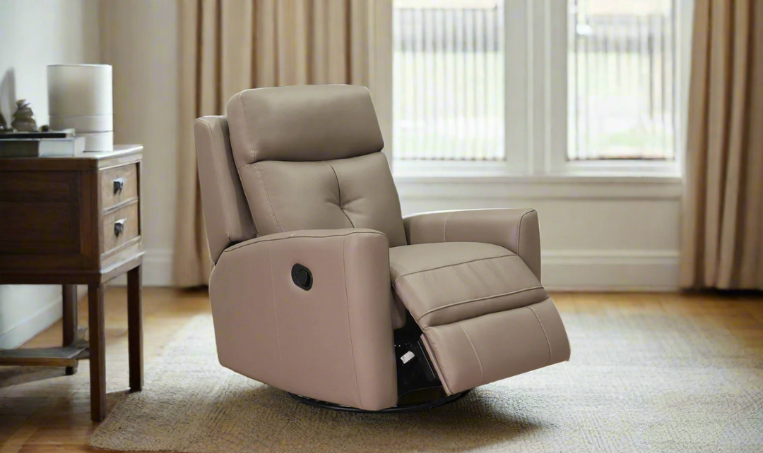 Hydeline Sterling Manual Swivel Glider Leather Recliner Chair