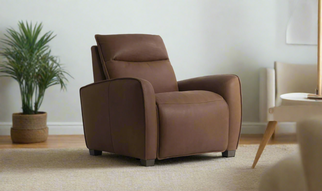 Bernhardt Sorrento Leather Power Motion Recliner Chair With USB Port-Jennifer Furniture