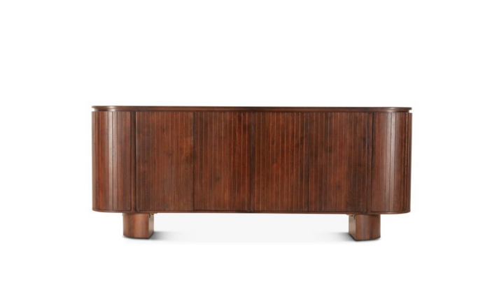 HTD Athena 79" Sideboard in Aged Mahogany Finish + Mango Wood Construction- Jennifer Furniture