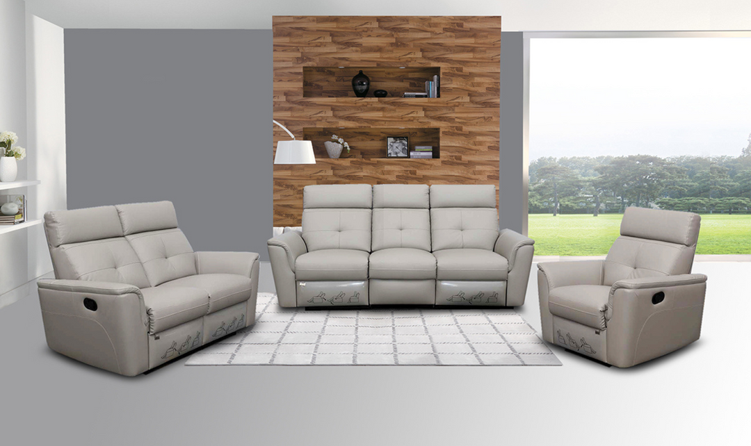 ESF Italia Adonis Leather Manual Recliner Living Room Set- Jennifer Furniture