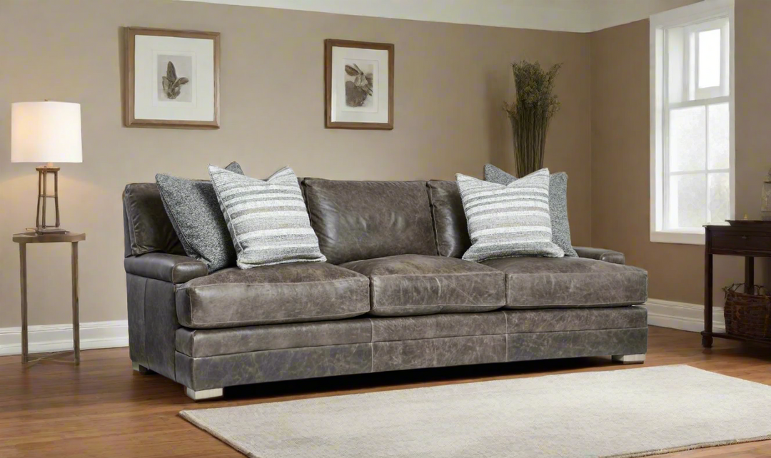 Bernhardt Burnham 3-Seater Leather Sofa-Jennifer Furniture