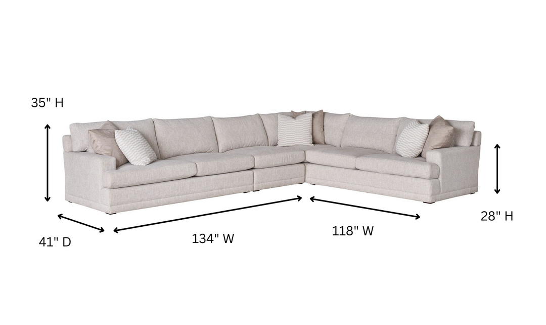 Universal Furniture Hadlee 4 Pieces L-Shape Sectional Sofa in Beige