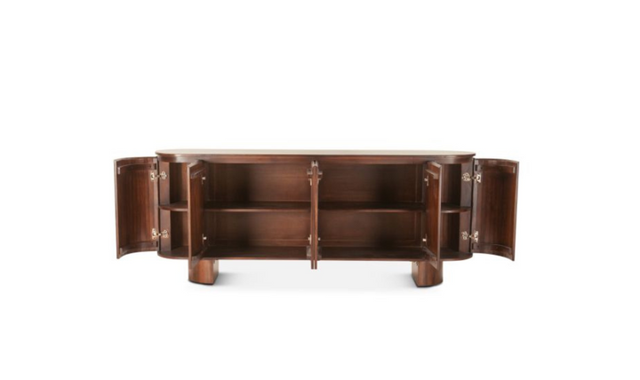 HTD Athena 79" Sideboard in Aged Mahogany Finish + Mango Wood Construction- Jennifer Furniture