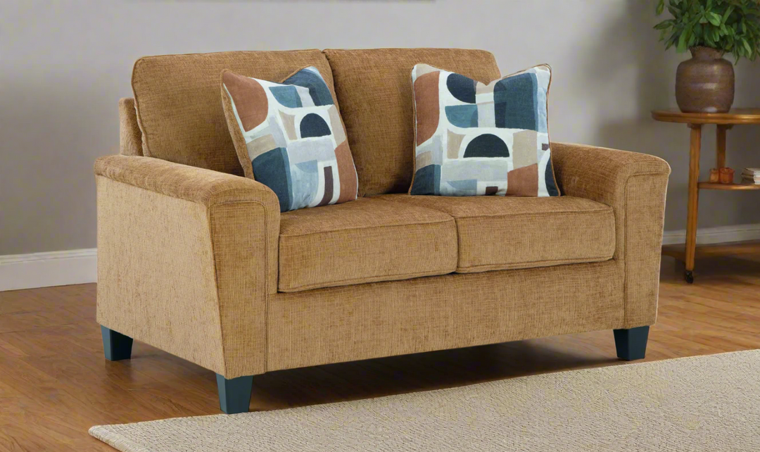 Modern Heritage Erinslane Fabric Loveseat With Tapered Legs