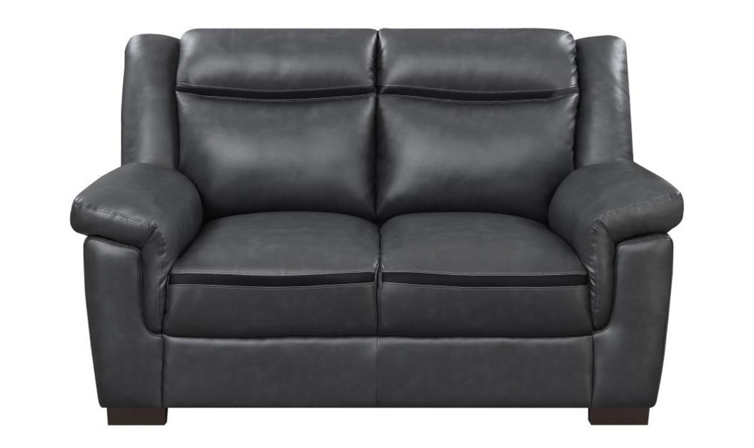 Coaster Arabella Faux Leather Upholstered Living Room Set in Black