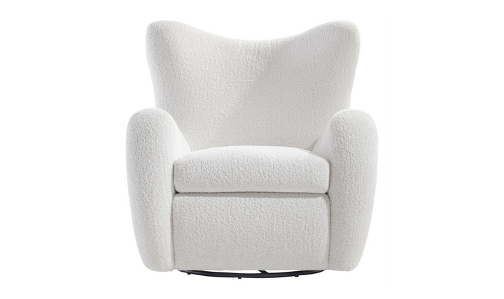 Bernhardt Silvi Fabric Swivel Chair in White