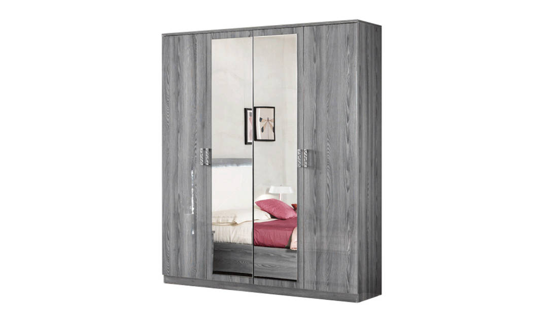 Nicole 4 Door Wardrobe With Mirror- Jennifer Furniture