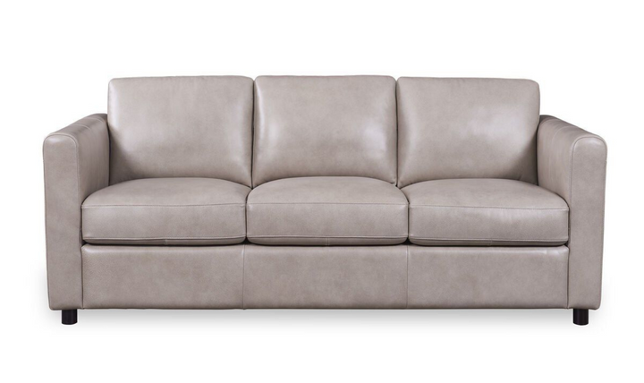 Leather Italia Waltz 3 Seater Beige Leather Sofa with Track Arms