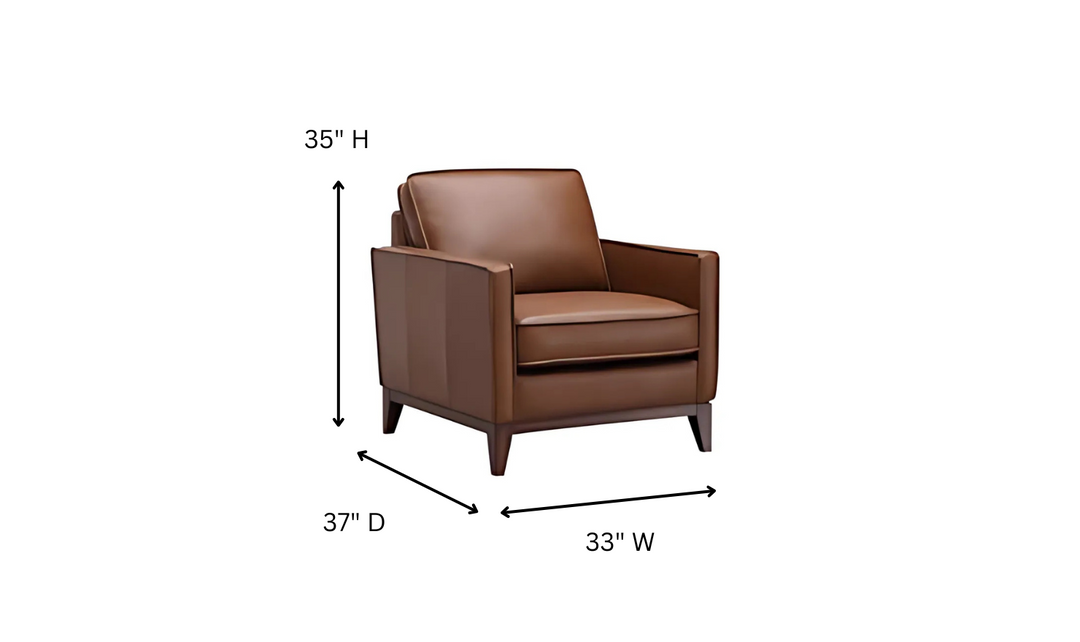 Leather Italia Georgetowne Weston Saddle Leather Chair in Brown