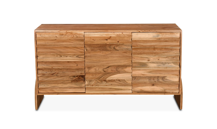 HTD Catania 3 Doors Natural Acacia Wood Sideboard in Light Brown