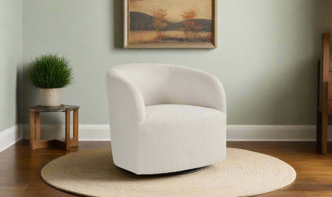 Universal Furniture Exhale Swivel Chair in Cream Fabric