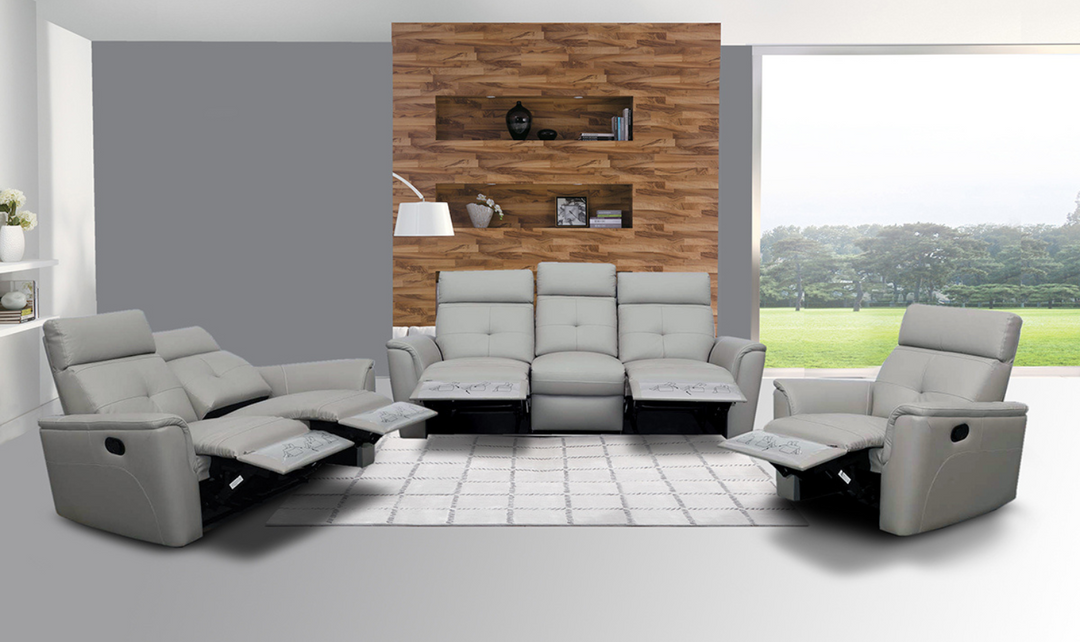 ESF Italia Adonis Leather Manual Recliner Living Room Set- Jennifer Furniture