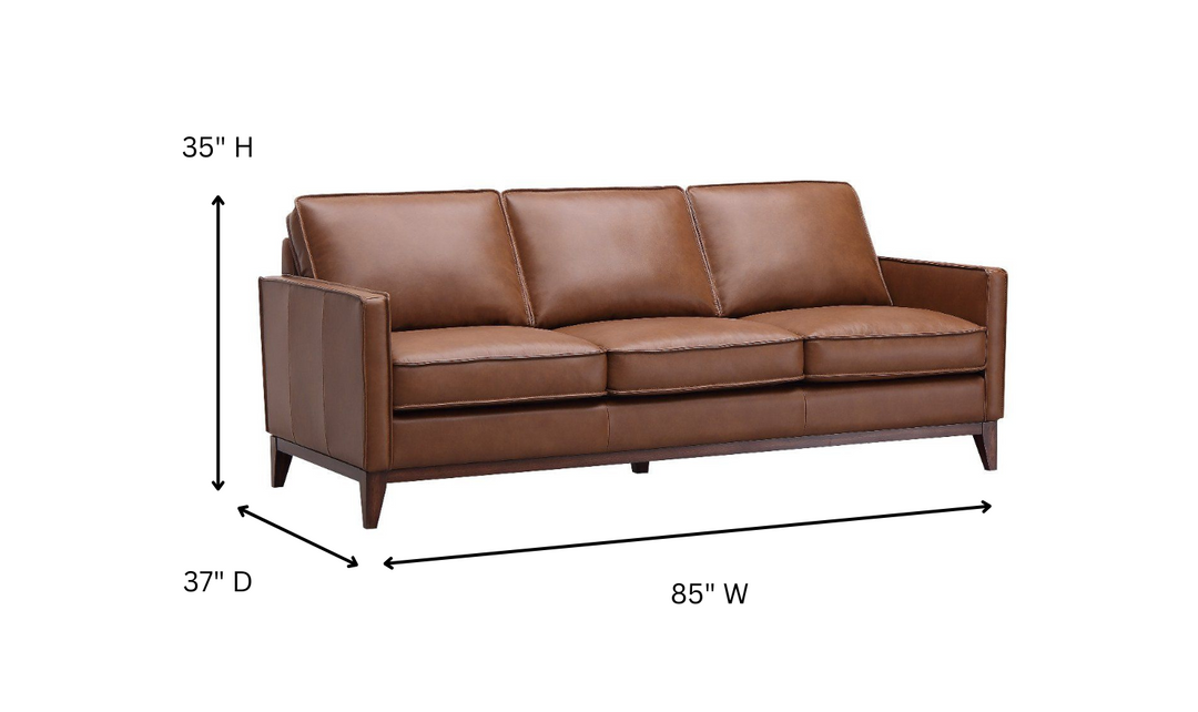 Leather Italia Georgetowne Weston 3-Seater Saddle Leather Sofa in Brown