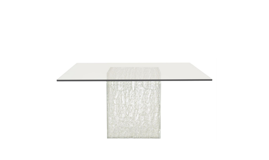 Bernhardt Arctic 6-seater Dining Table with Glass Top + Acrylic Base- Jennifer Furniture