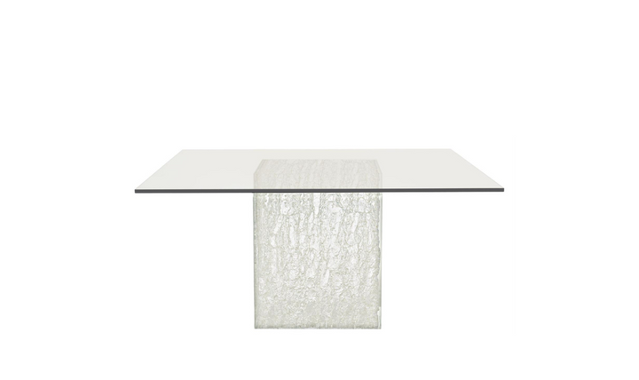 Bernhardt Arctic 6-seater Dining Table with Glass Top + Acrylic Base- Jennifer Furniture