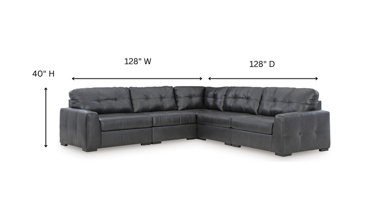 Modern Heritage Brindley Pier Leather Modular Sectional Sofa