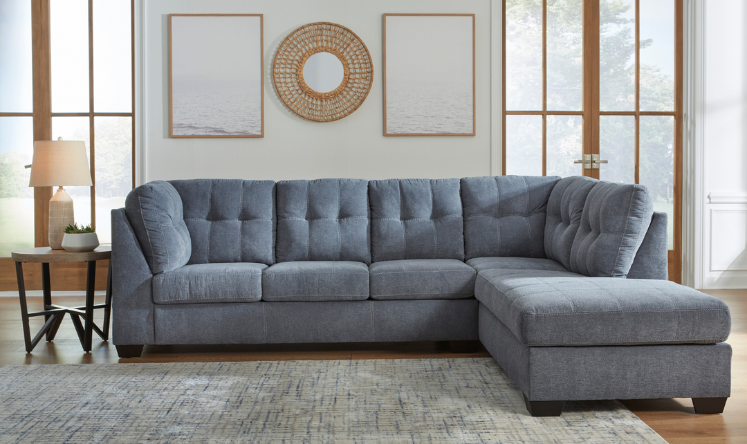 Marleton 2-Piece Tufted Fabric Sectional with Chaise-Jennifer Furniture