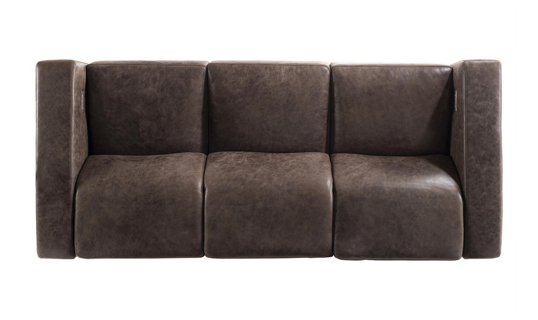 Bernhardt Arrezio 3-Seater Leather Power Motion Recliner Sofa with USB Ports