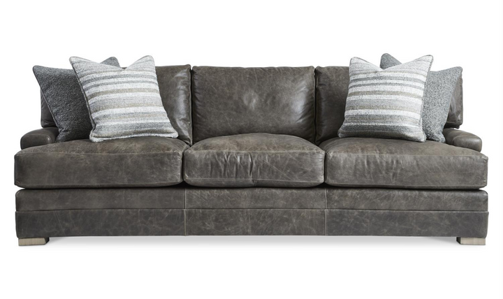 Bernhardt Burnham 3-Seater Leather Sofa in Distressed Brown