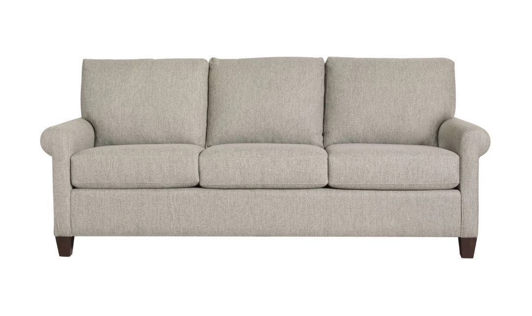 Bassett Spencer Casual Sofa with Rolled Arms- Jennifer Furniture