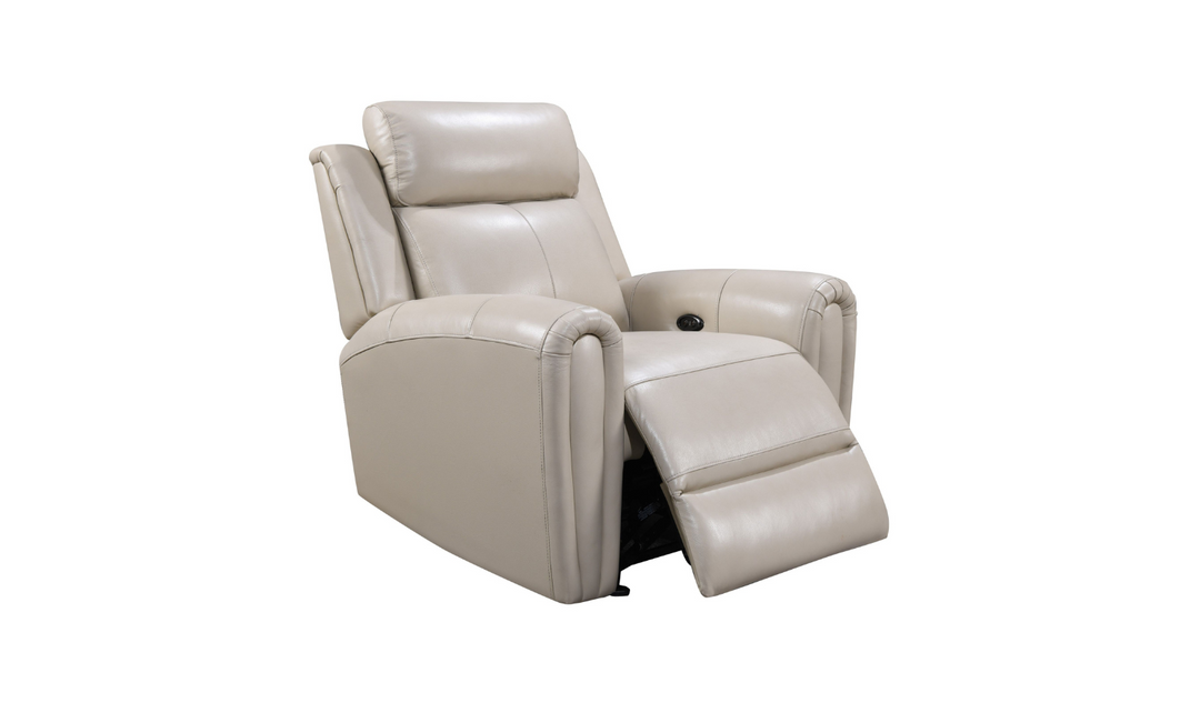 Leather Italia Jonathan Glider Recliner Chair in Cream