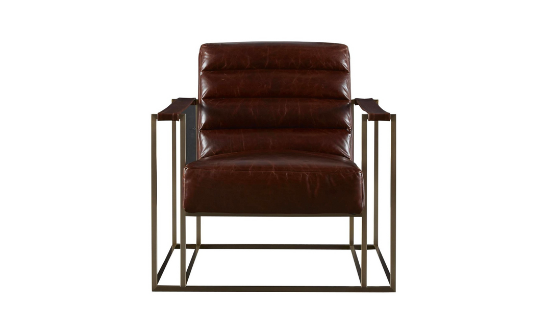 Universal Furniture Modern Jensen Leather Accent Chair in Brown