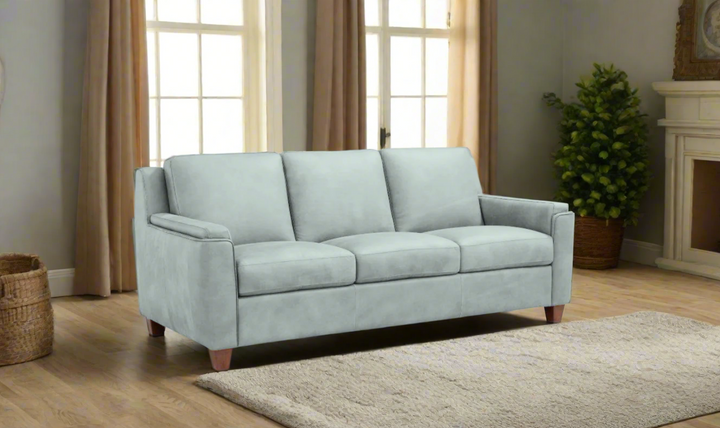 Di Gio Malmo 3-Seater Leather Queen Sleeper Sofa in Blue-Jennifer Furniture