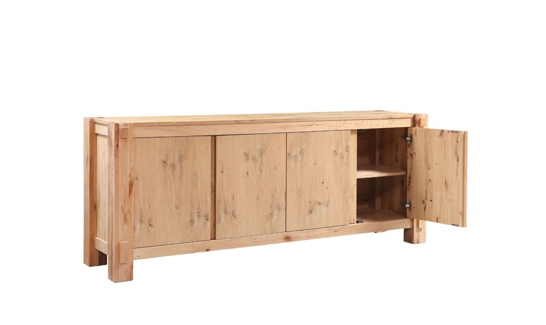 HTD Flagstaff 4 Door Buffet in Natural Distressed Oak