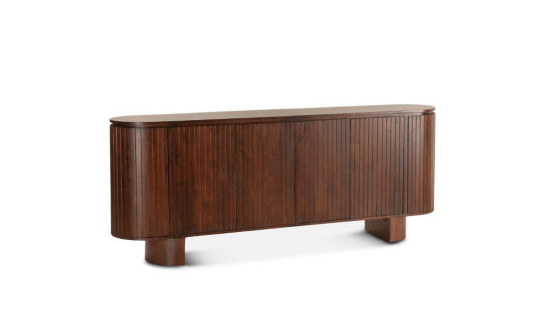 HTD Athena 79" Sideboard in Aged Mahogany Finish + Mango Wood Construction- Jennifer Furniture