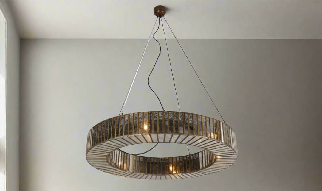 HTD Boho Extra Large Round Pendant With Copper Finish- Jennifer Furniture