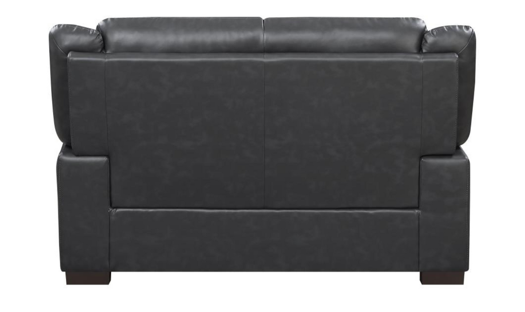 Coaster Arabella Faux Leather Upholstered Living Room Set in Black