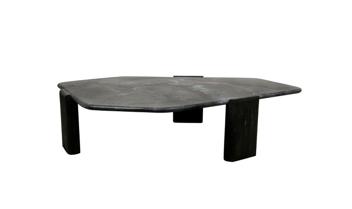 HTD Breton 64" Hexagonal Coffee Table with Lava Marble Top- Jennifer Furniture