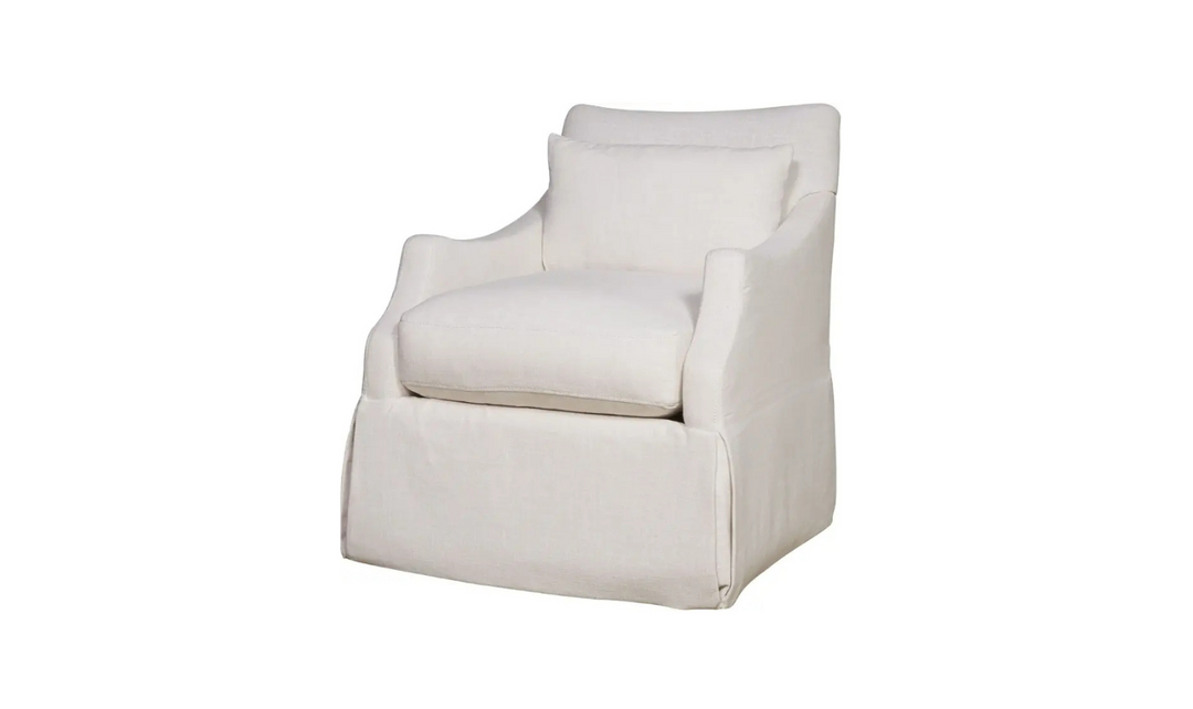 Universal Margaux Swivel Fabric Accent Chair in White