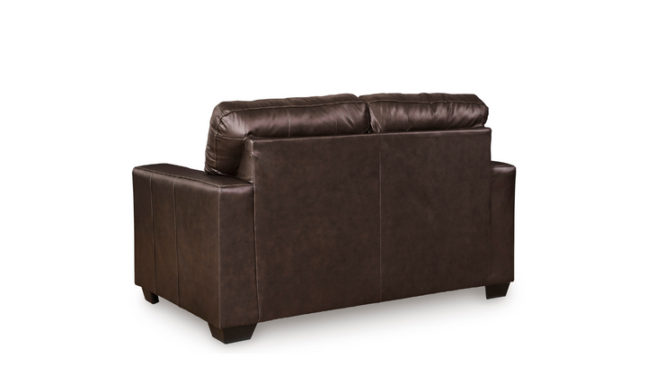 Modern Heritage Santorine Leather Loveseat with Track Arms