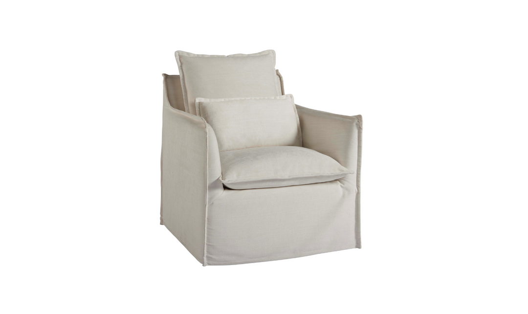 Universal Escape Coastal Siesta Key Swivel White Chair