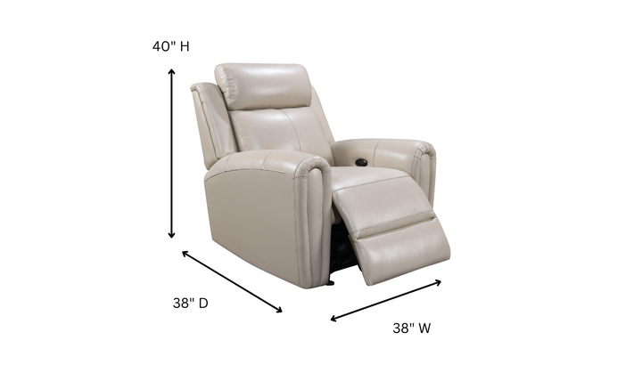 Leather Italia Jonathan Glider Recliner Chair in Cream