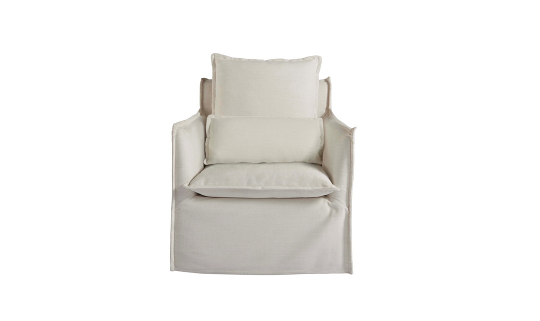 Universal Escape Coastal Siesta Key Swivel White Chair