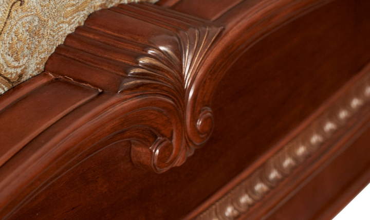 AICO Cortina Sleigh Bed in Honey Walnut Finish