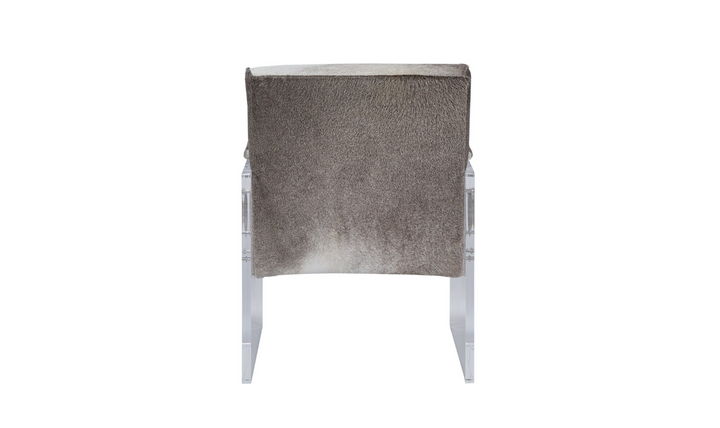 Brickell Leather Upholstered Accent Chair in Natural Gray