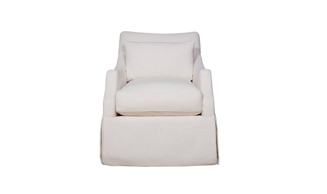 Universal Margaux Swivel Fabric Accent Chair in White