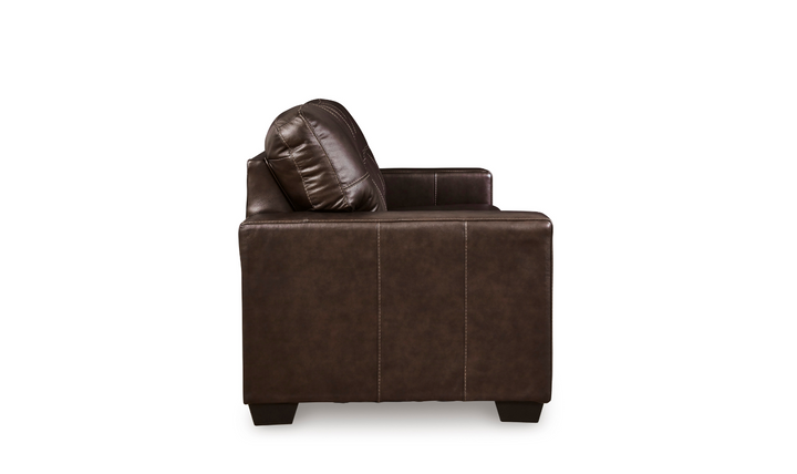 Modern Heritage Santorine Leather Loveseat with Track Arms