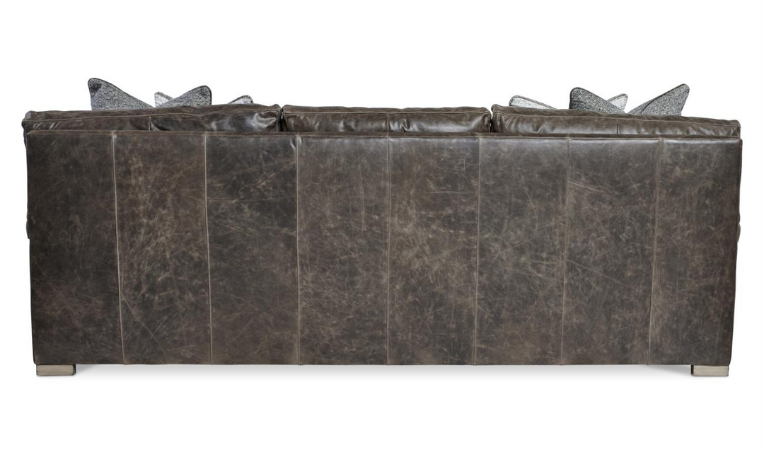 Bernhardt Burnham 3-Seater Leather Sofa in Distressed Brown