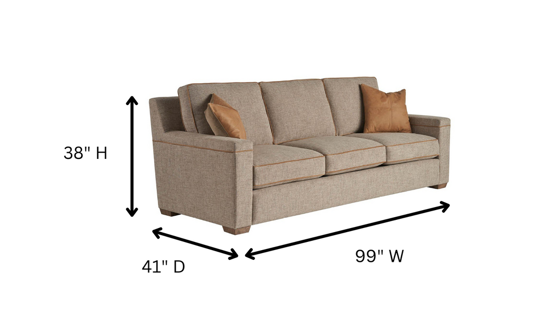 Universal Furniture Griffith Park Liam 3-Seater Fabric Sofa in Brown