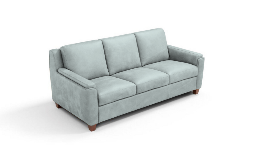 Di Gio Malmo 3-Seater Leather Queen Sleeper Sofa in Blue