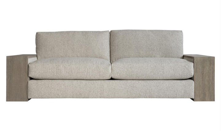 Bernhardt Kali Beige Fabric Loveseat with Square Arms