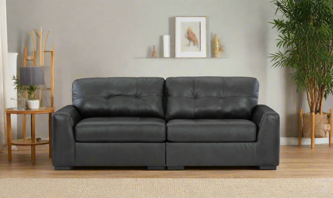 Modern Heritage Brindley Pier Sectional Sofa and Loveseat in Black-Jennifer Furniture