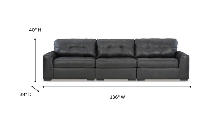 Modern Heritage Brindley Pier 3-piece Sectional Sofa in Black-Jennifer Furniture