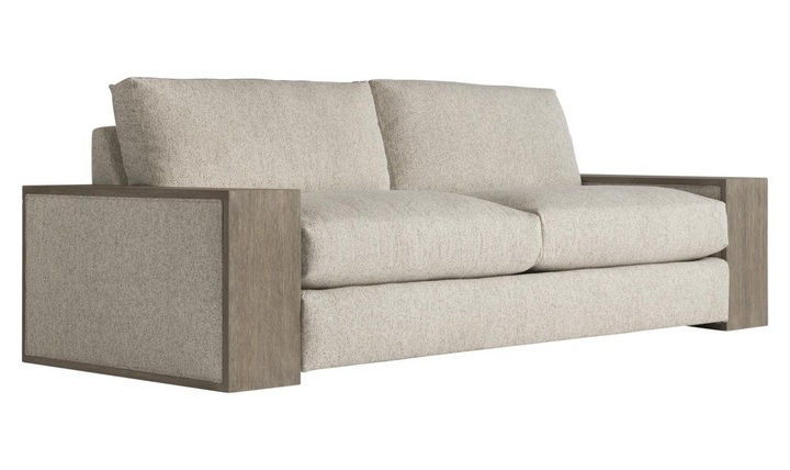 Bernhardt Kali Beige Fabric Loveseat with Square Arms